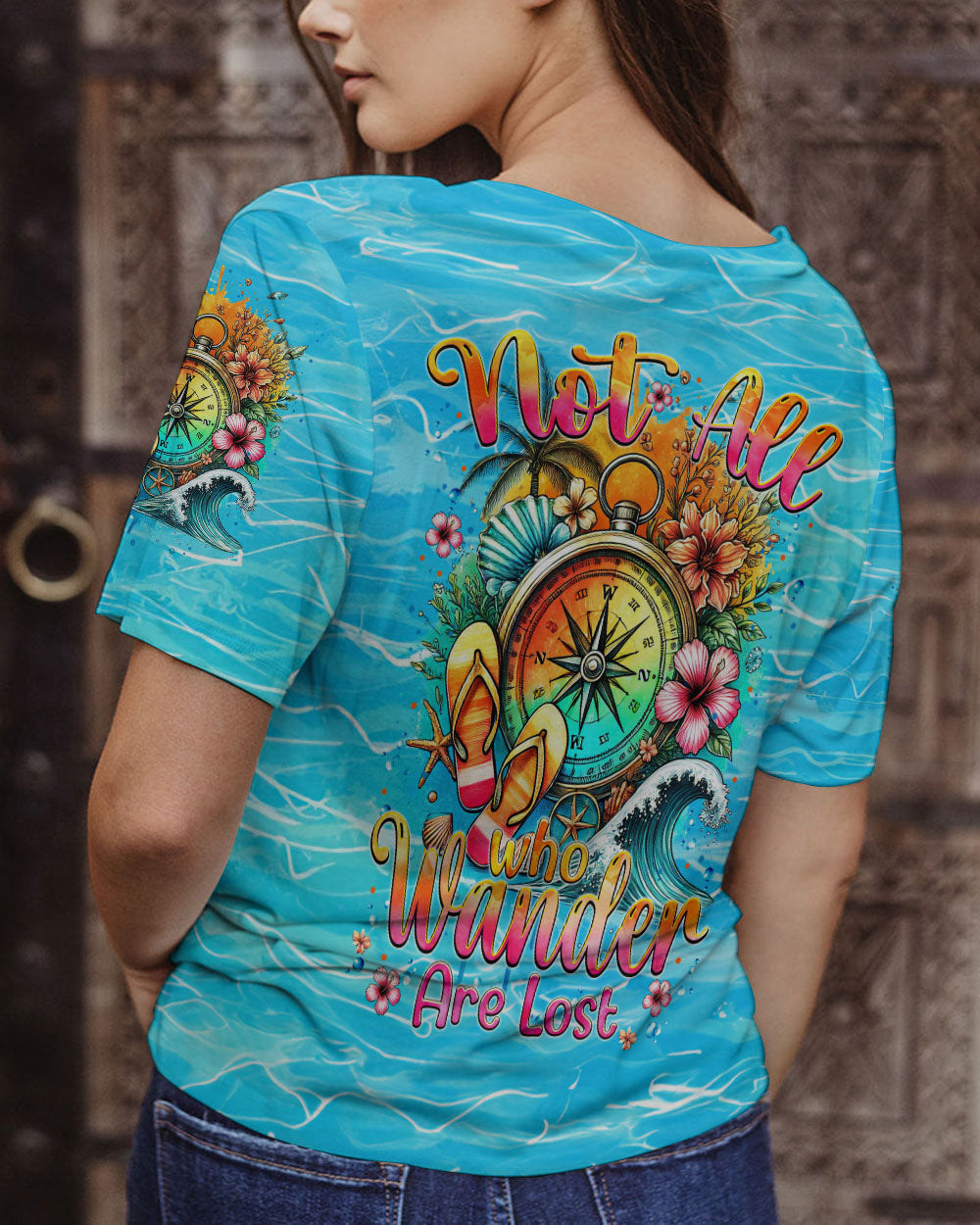 NOT ALL WHO WANDER ARE LOST COMPASS ALL OVER PRINT - TYTM3007241