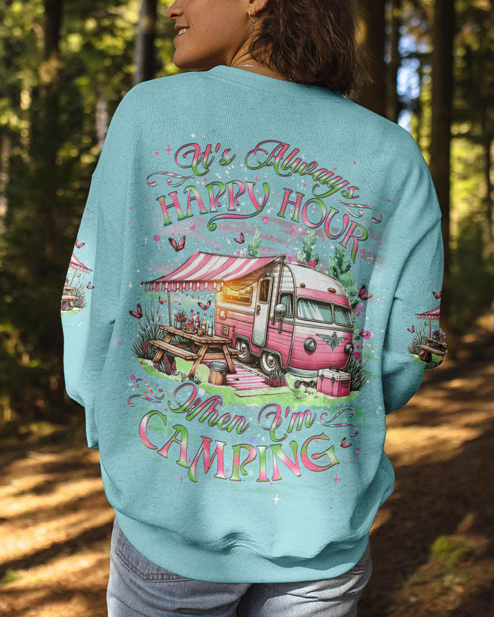 IT'S ALWAYS HAPPY HOUR WHEN I'M CAMPING ALL OVER PRINT - YHDU0307241