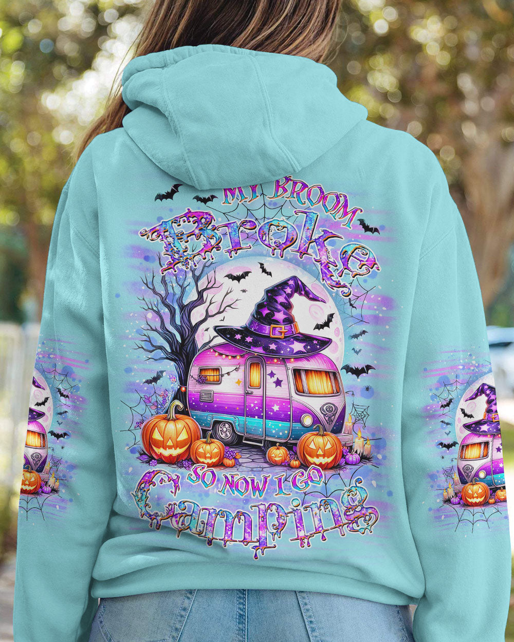 MY BROOM BROKE SO NOW HALLOWEEN CAMPING ALL OVER PRINT - YHDU0808242