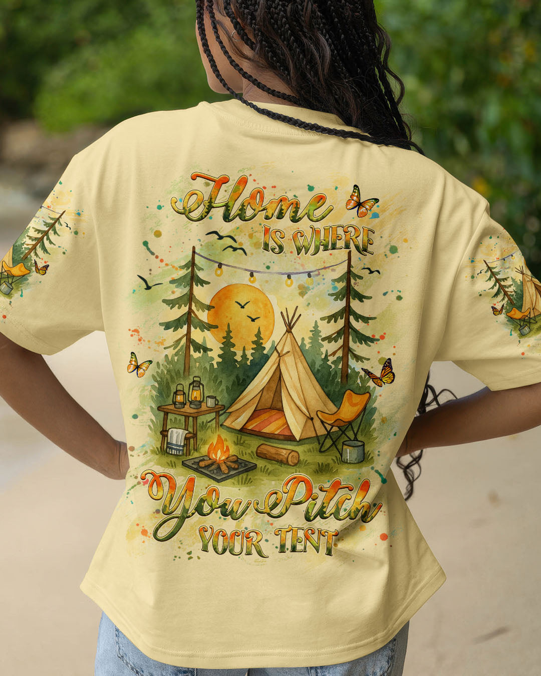 HOME IS WHERE YOU PITCH YOUR TENT ALL OVER PRINT - YHHG0107254