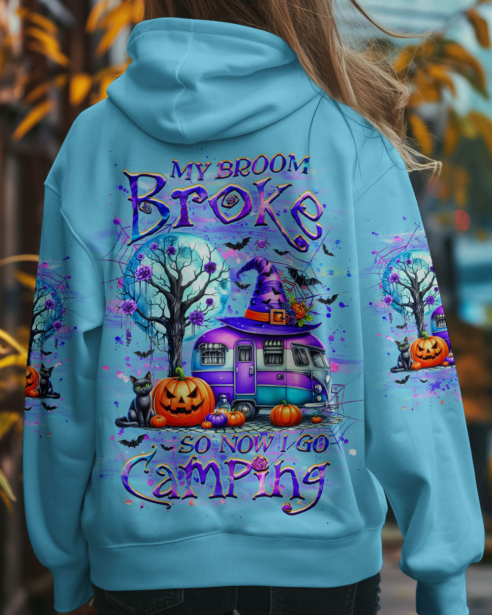 MY BROOM BROKE SO NOW HALLOWEEN CAMPING ALL OVER PRINT - YHHG0908242