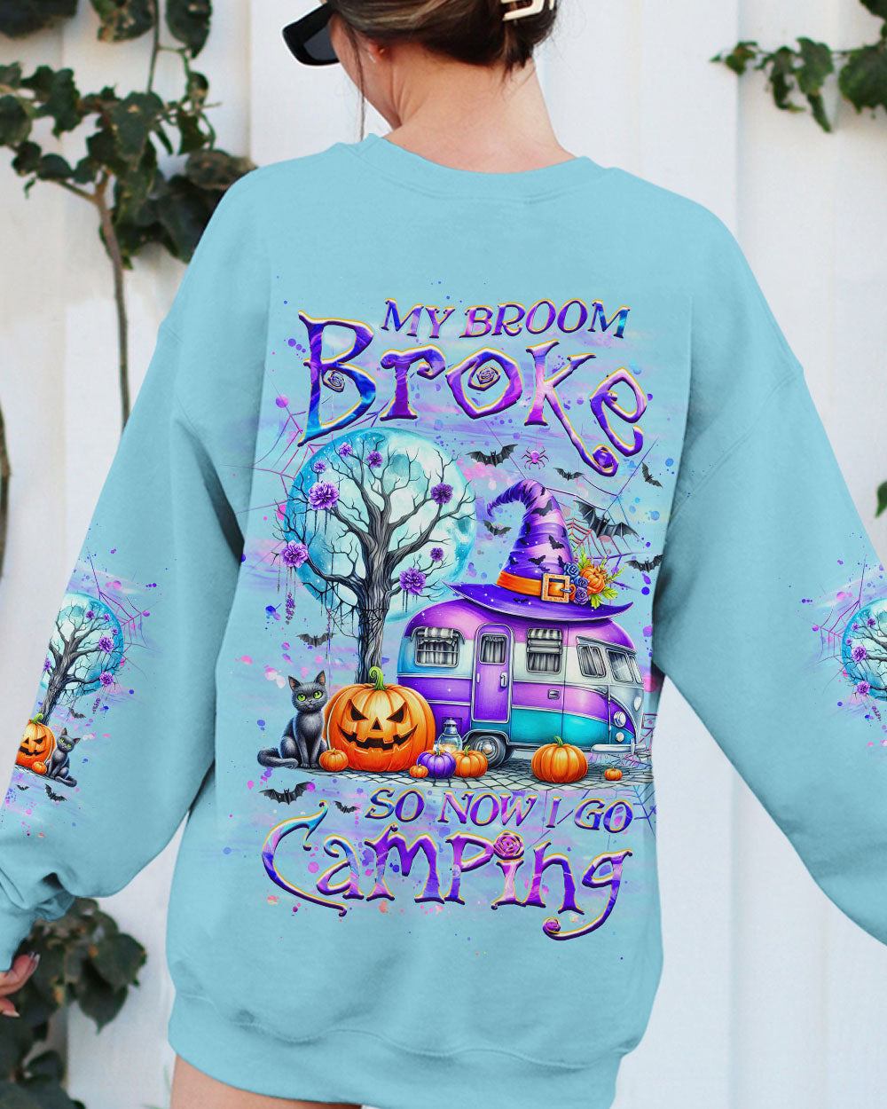 MY BROOM BROKE SO NOW HALLOWEEN CAMPING ALL OVER PRINT - YHHG0908242