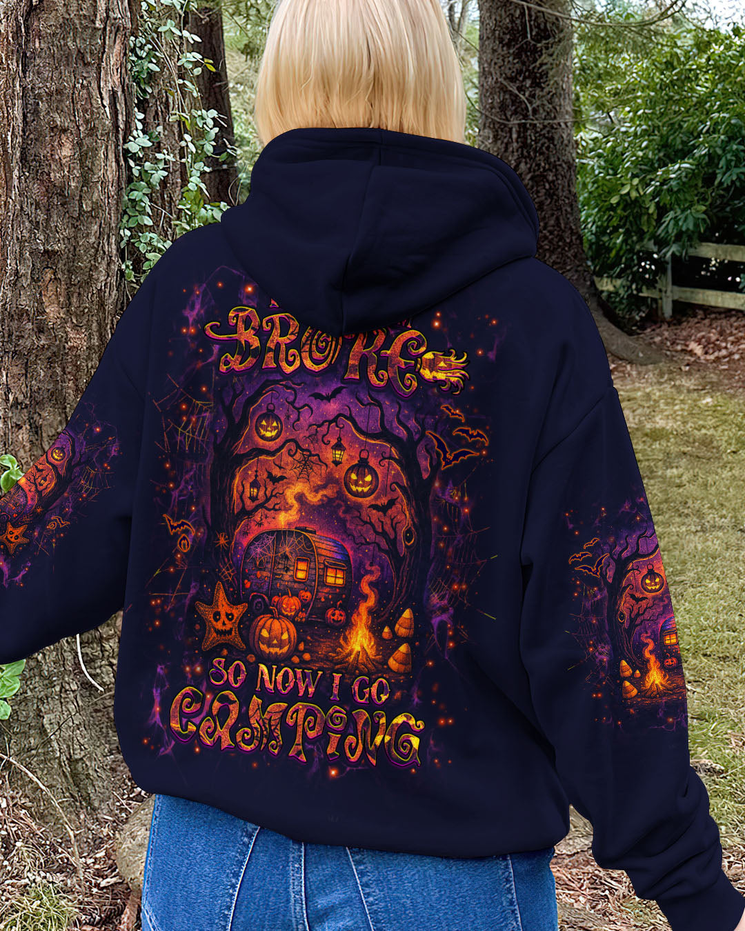 MY BROOM BROKE SO NOW HALLOWEEN CAMPING ALL OVER PRINT - YHHG1707252