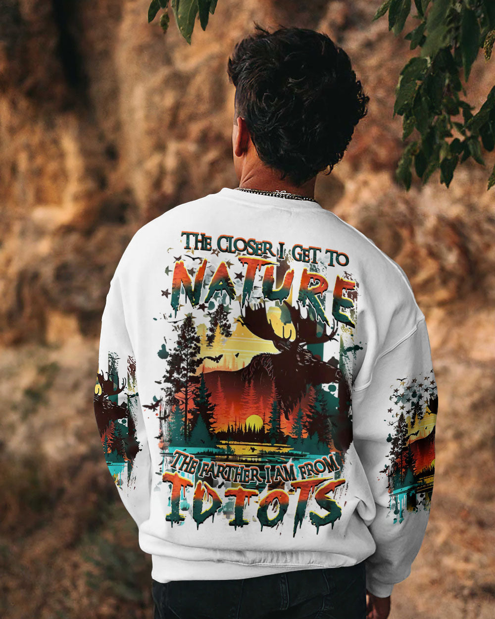 THE CLOSER I GET TO NATURE HUNTING MOOSE  ALL OVER PRINT - YHHN0212242