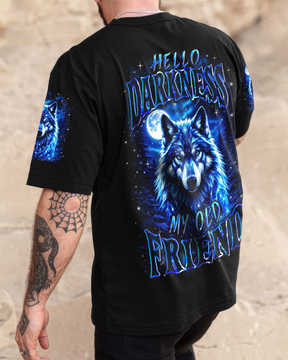 HELLO DARKNESS MY OLD FRIEND WOLF ALL OVER PRINT - YHHN0311251