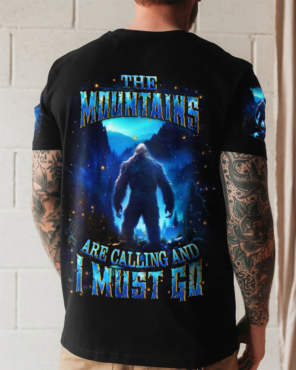 THE MOUNTAINS ARE CALLING BIGFOOT ALL OVER PRINT - YHHN0611252