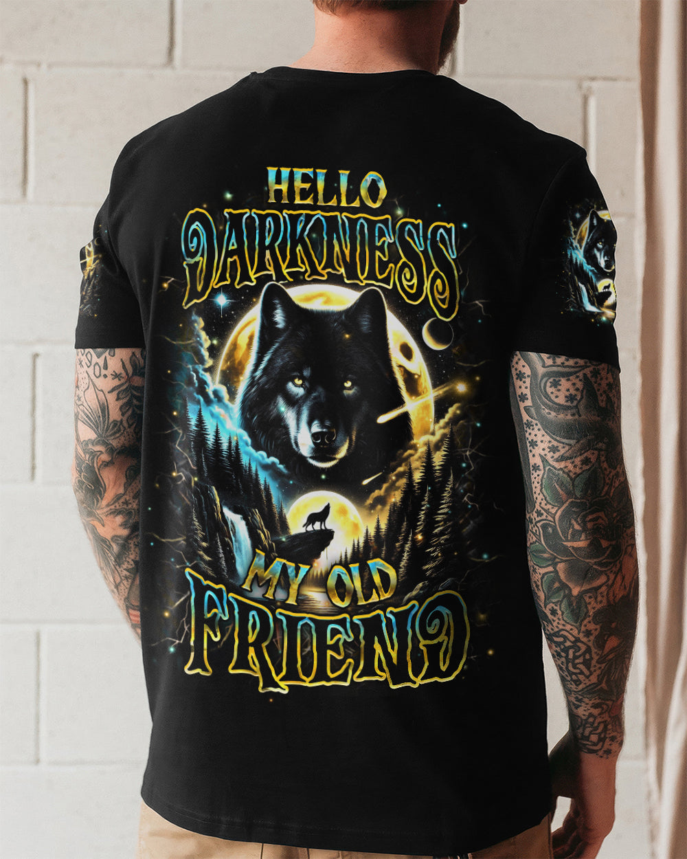 HELLO DARKNESS MY OLD FRIEND WOLF ALL OVER PRINT - YHHN0912251