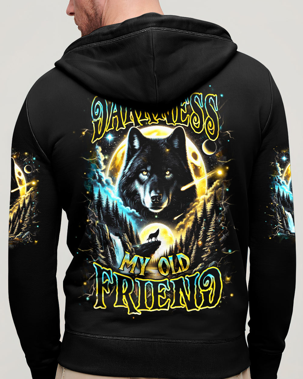 HELLO DARKNESS MY OLD FRIEND WOLF ALL OVER PRINT - YHHN0912251