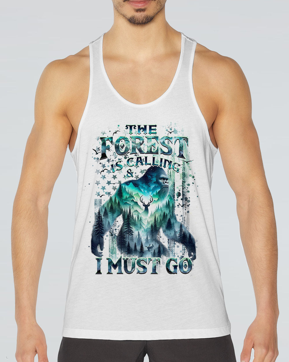 THE FOREST IS CALLING AND I MUST GO BIGFOOT ALL OVER PRINT - YHHN1002254