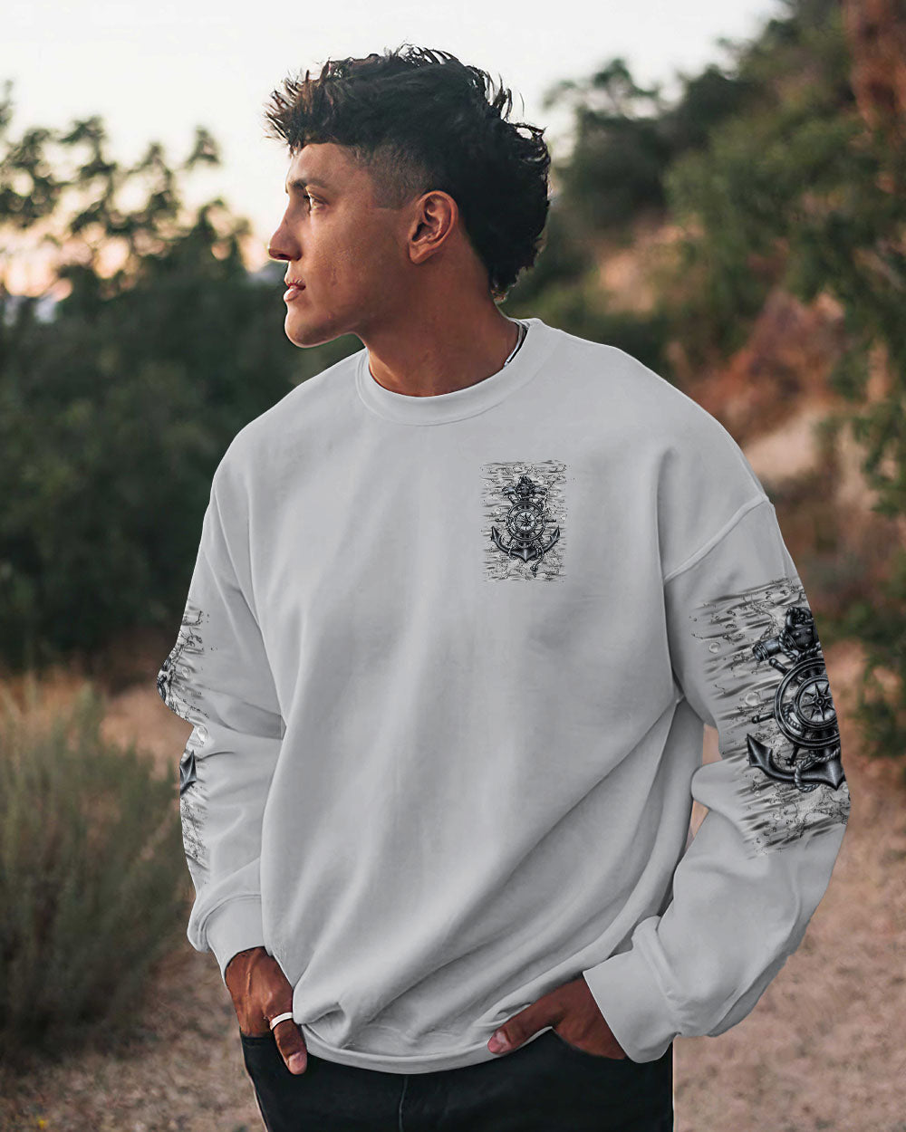 NOT ALL WHO WANDER ARE LOST ANCHOR COMPASS ALL OVER PRINT - YHHN1003254