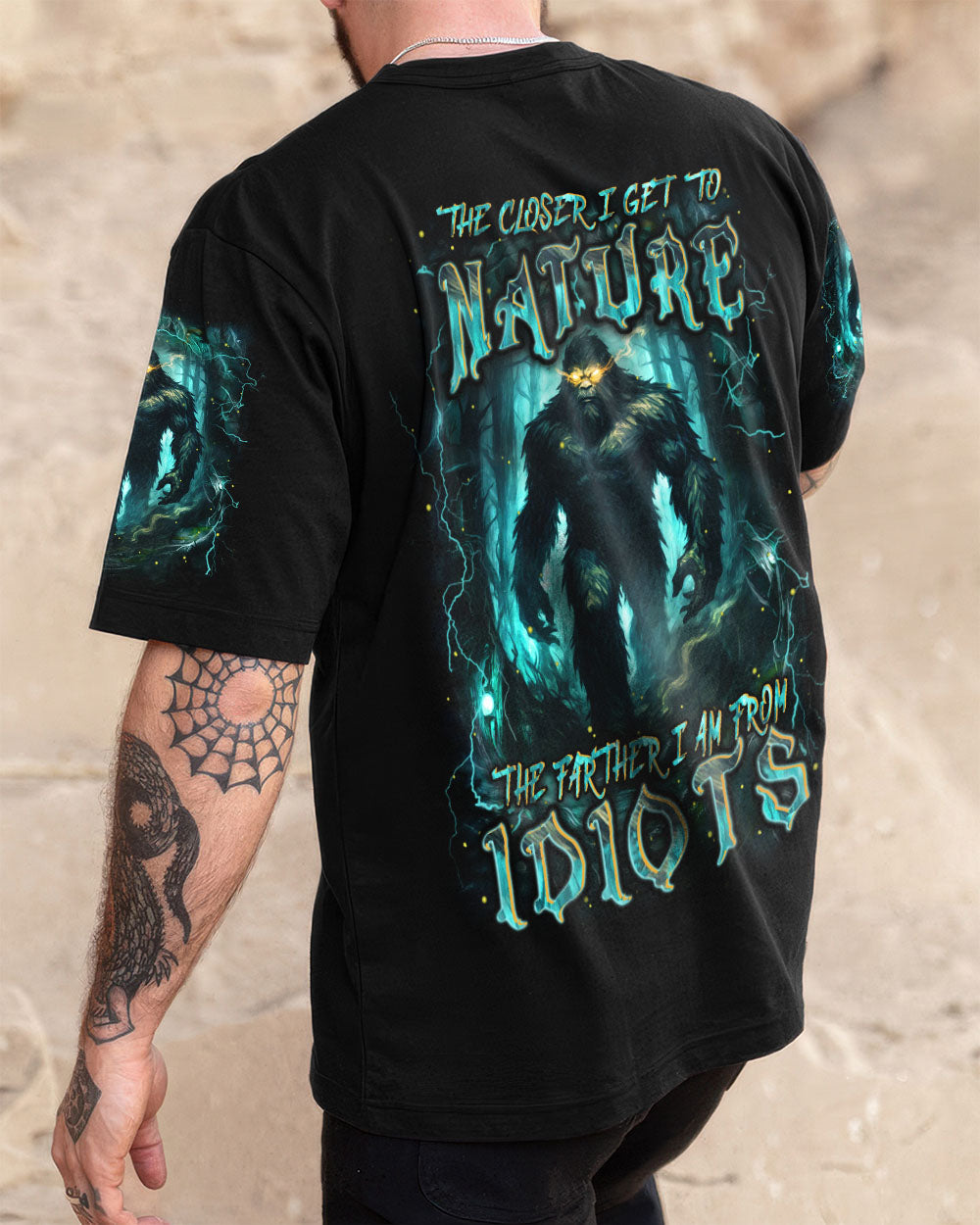 THE CLOSER I GET TO NATURE BIGFOOT ALL OVER PRINT - YHHN1007253