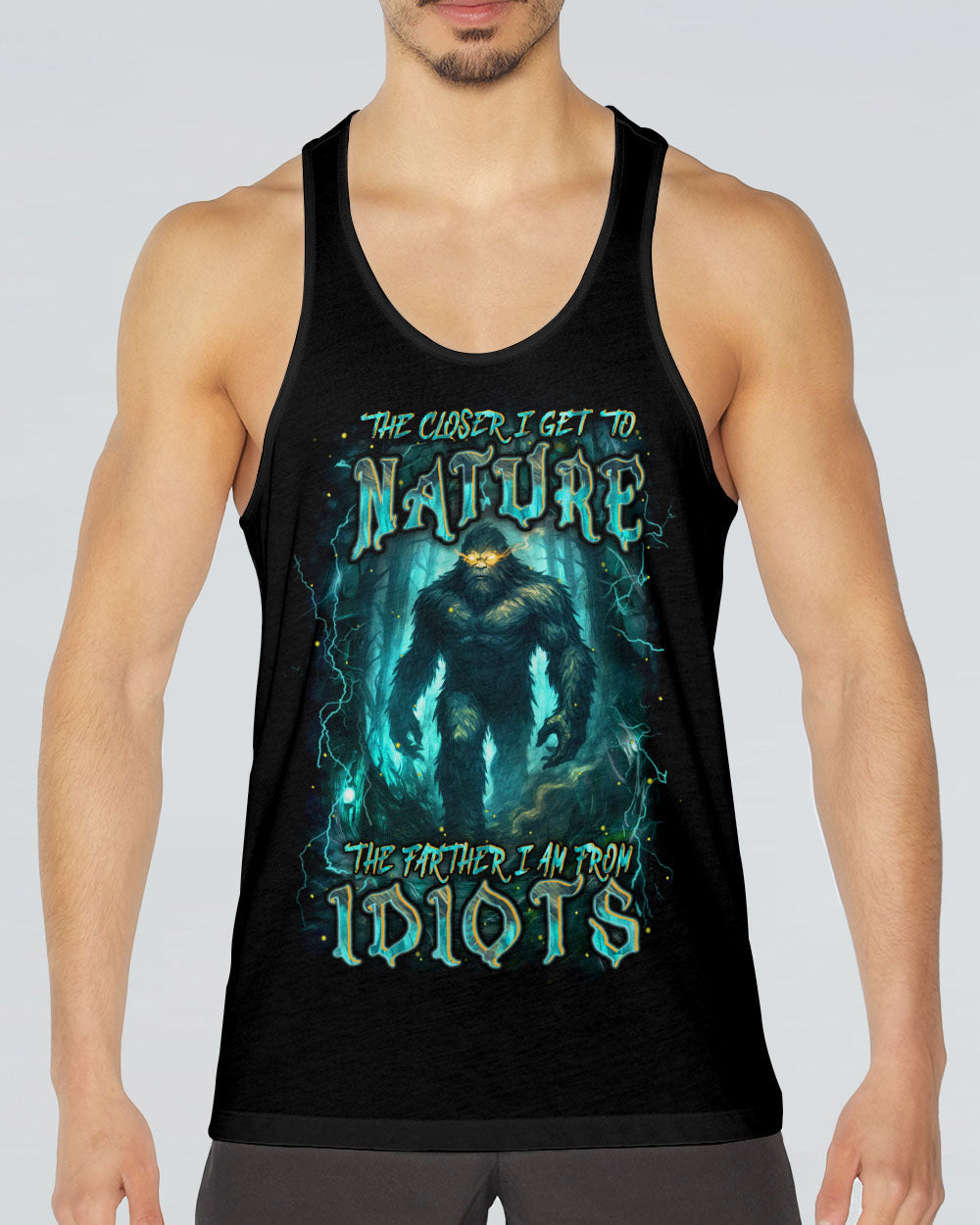 THE CLOSER I GET TO NATURE BIGFOOT ALL OVER PRINT - YHHN1007253