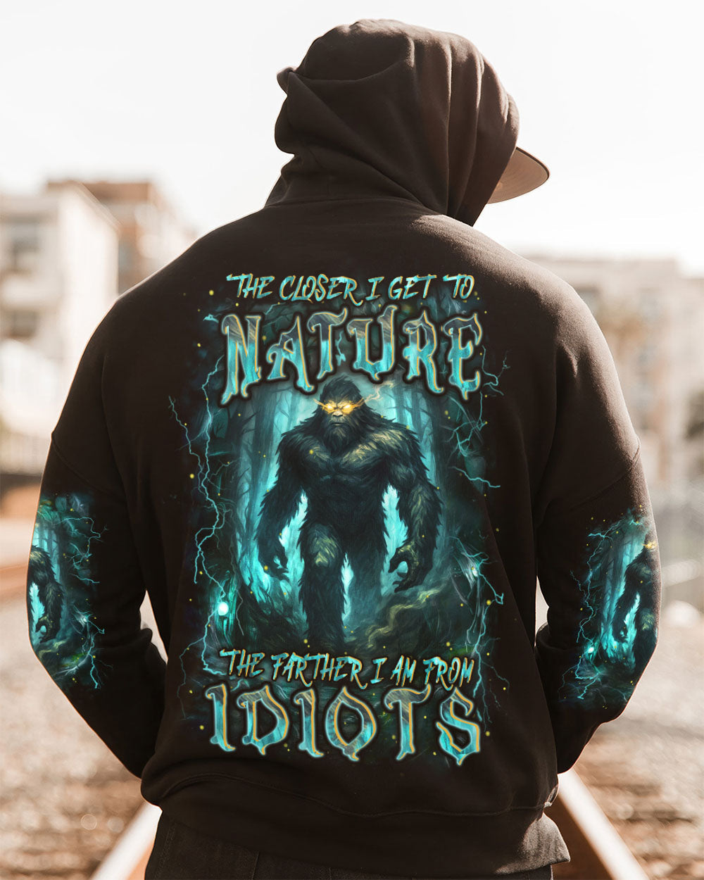 THE CLOSER I GET TO NATURE BIGFOOT ALL OVER PRINT - YHHN1007253