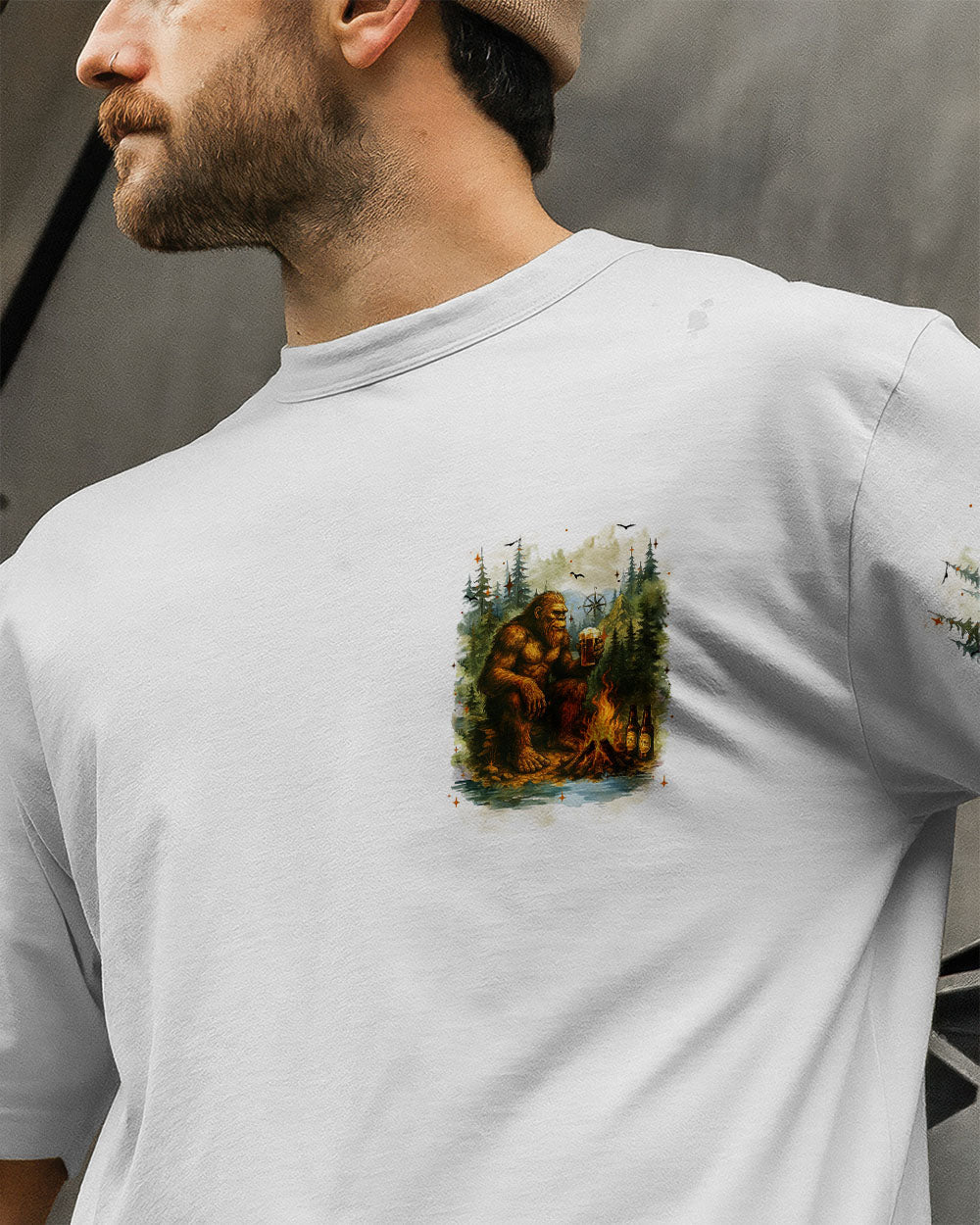 LIFE IS BETTER WITH A BEER AND A CAMPFIRE BIGFOOT ALL OVER PRINT - YHHN1009252