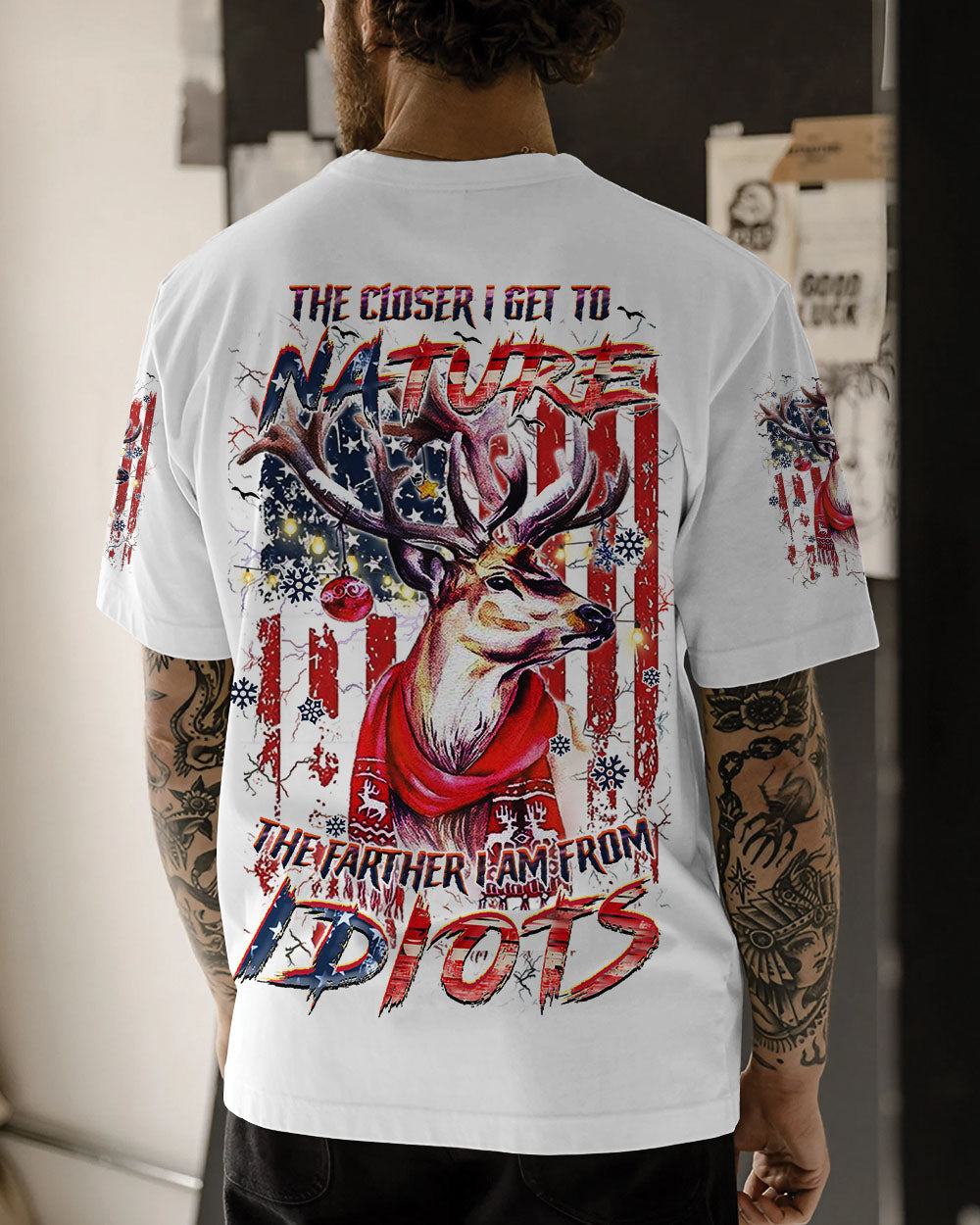 THE CLOSER I GET TO NATURE DEER CHRISTMAS ALL OVER PRINT - YHHN1510244