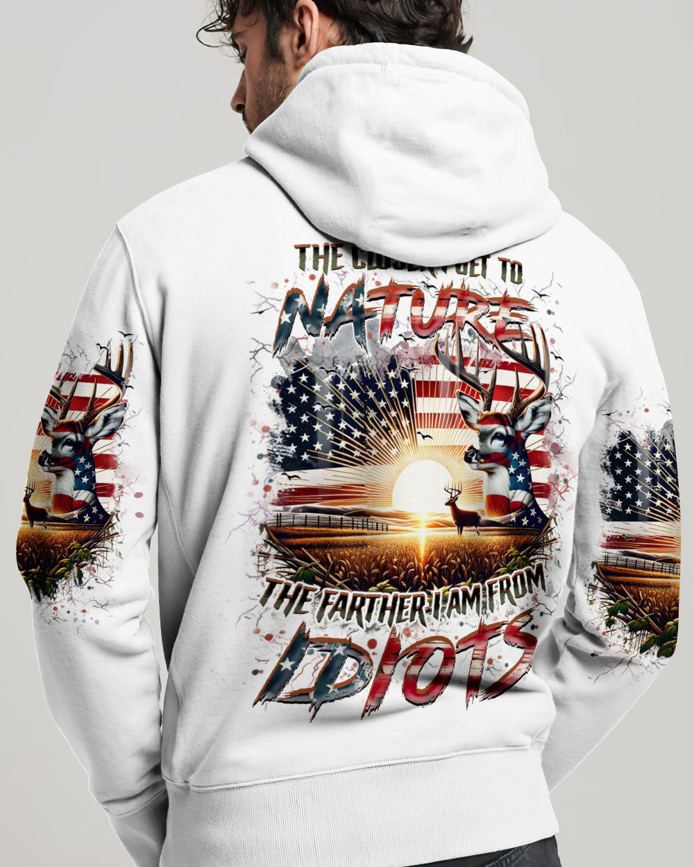 THE CLOSER I GET TO NATURE DEER HUNTING ALL OVER PRINT - YHHN1807241