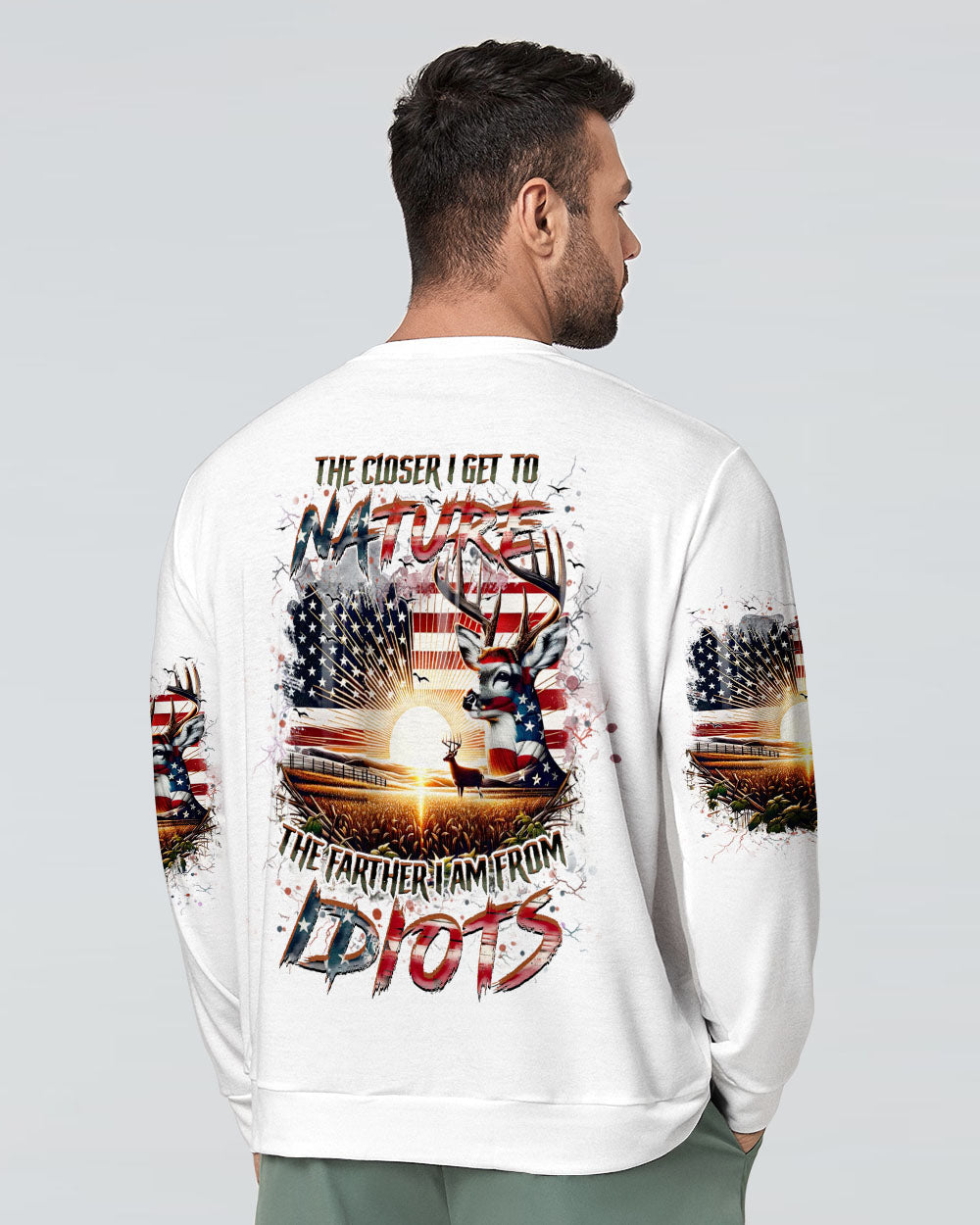 THE CLOSER I GET TO NATURE DEER HUNTING ALL OVER PRINT - YHHN1807241