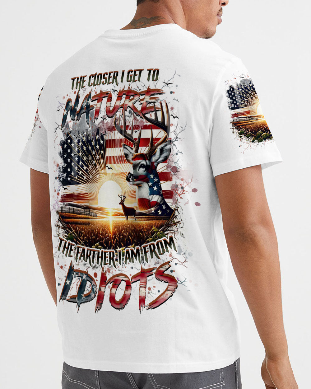 THE CLOSER I GET TO NATURE DEER HUNTING ALL OVER PRINT - YHHN1807241