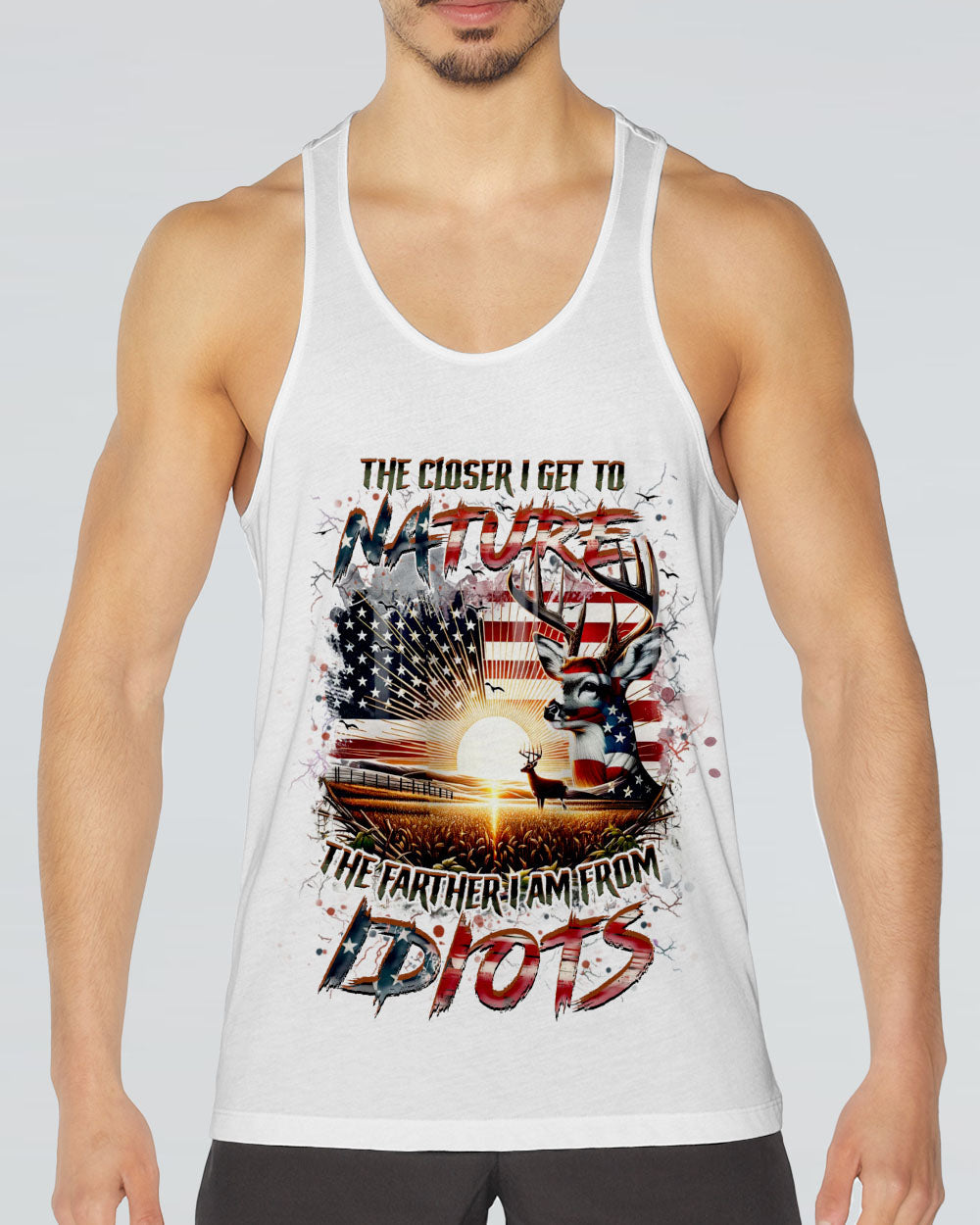 THE CLOSER I GET TO NATURE DEER HUNTING ALL OVER PRINT - YHHN1807241