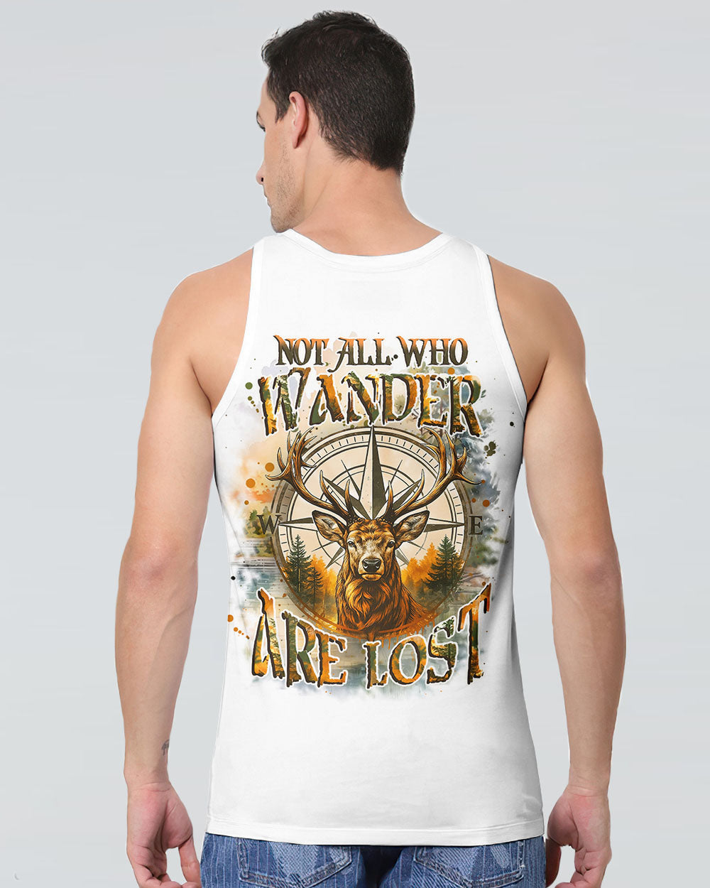 NOT ALL WHO WANDER ARE LOST DEER COMPASS ALL OVER PRINT - YHHN2107253