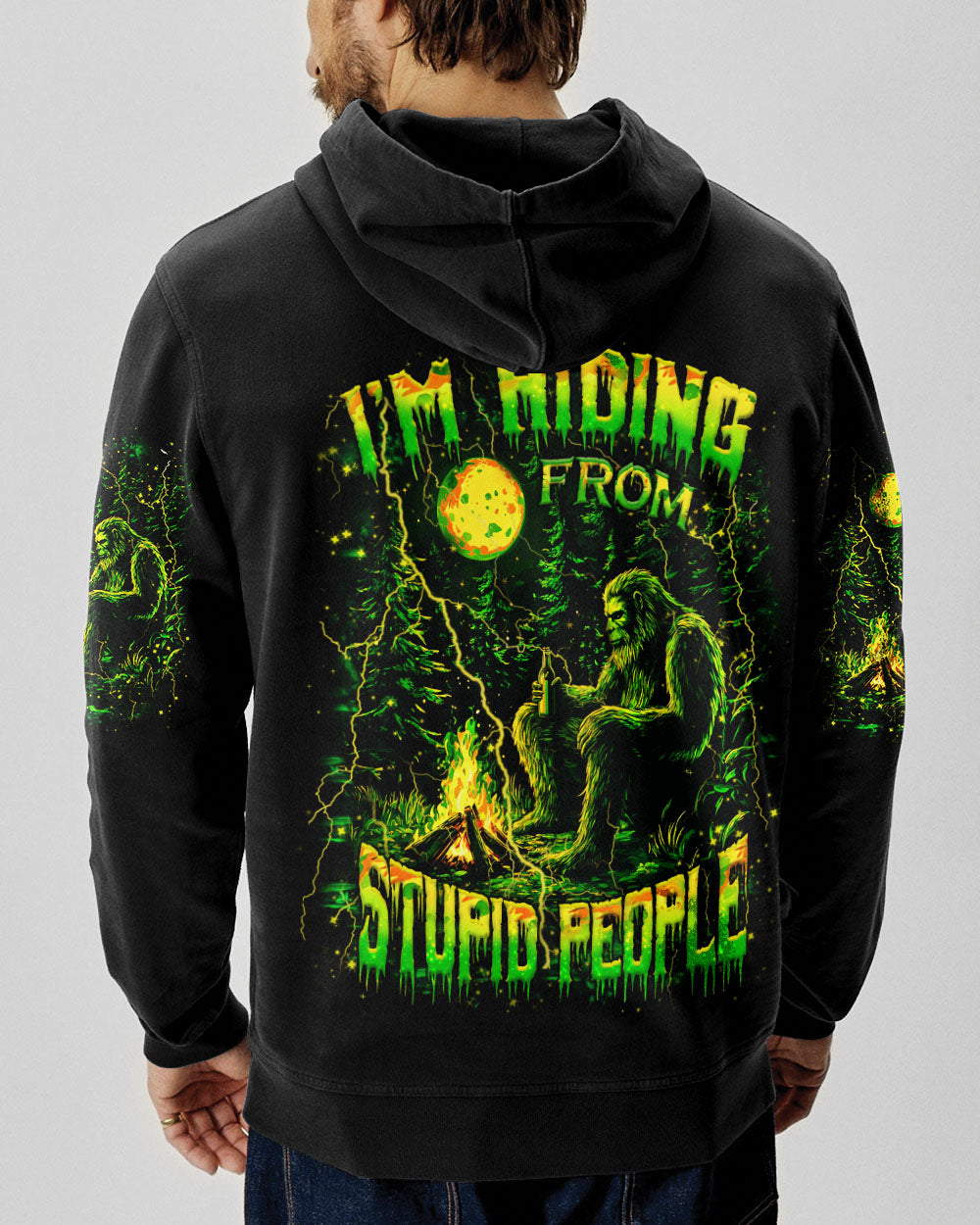 I'M HIDING FROM STUPID PEOPLE BIGFOOT ALL OVER PRINT - YHHN2210253