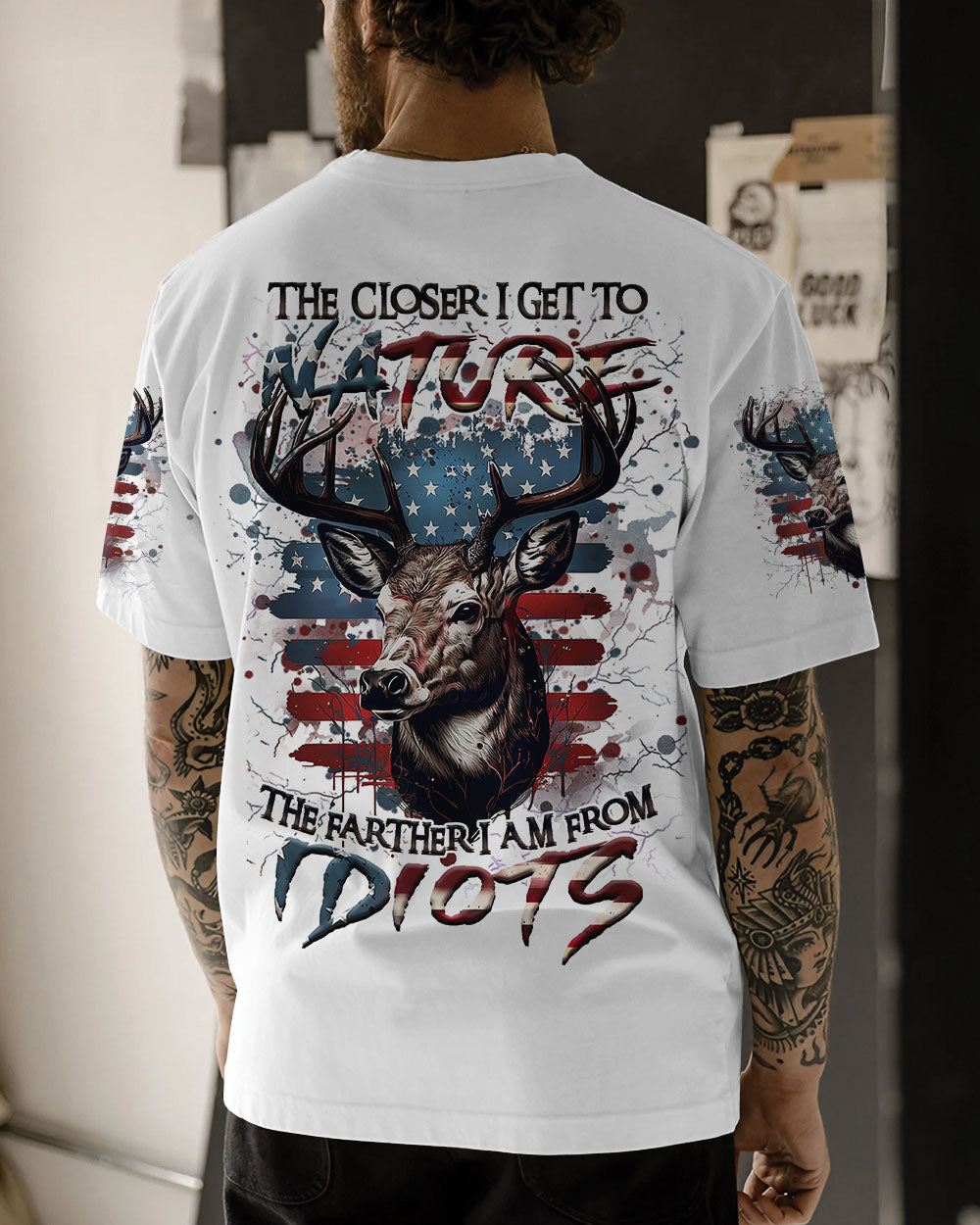 THE CLOSER I GET TO NATURE DEER HUNTING ALL OVER PRINT - YHHN2307241