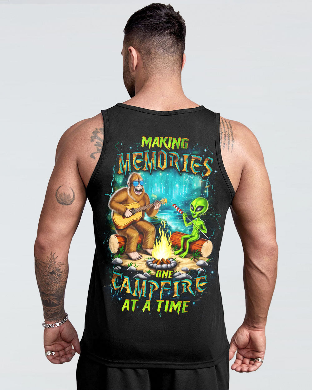 MAKING MEMORIES ONE CAMPFIRE AT A TIME BIGFOOT ALIEN ALL OVER PRINT - YHHN2608252