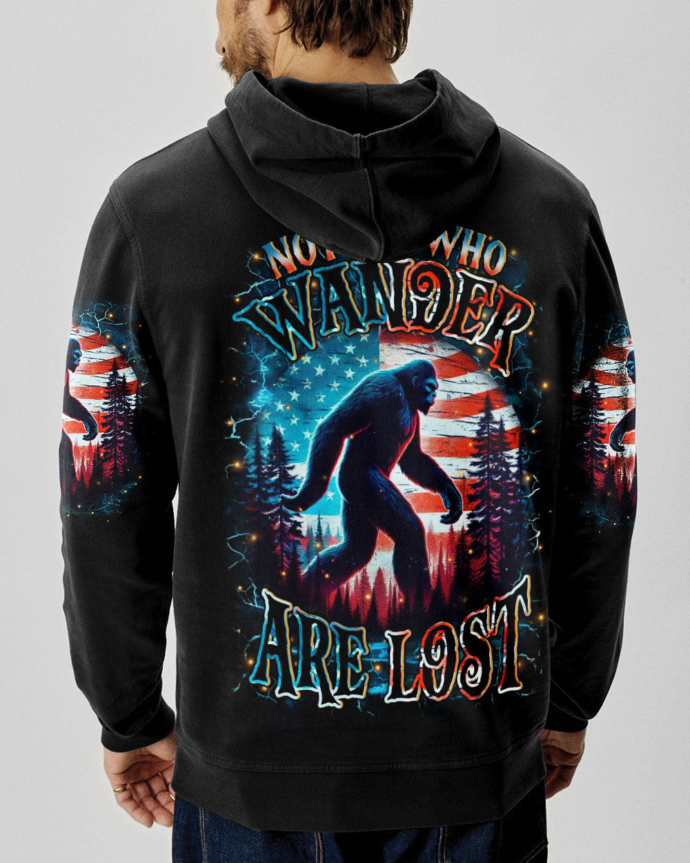 NOT ALL WHO WANDER ARE LOST BIGFOOT ALL OVER PRINT - YHHN2910251