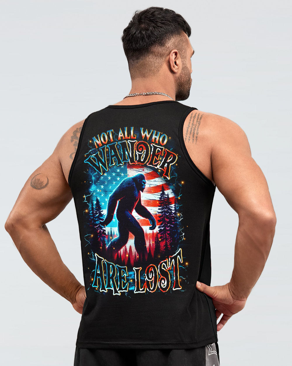 NOT ALL WHO WANDER ARE LOST BIGFOOT ALL OVER PRINT - YHHN2910251