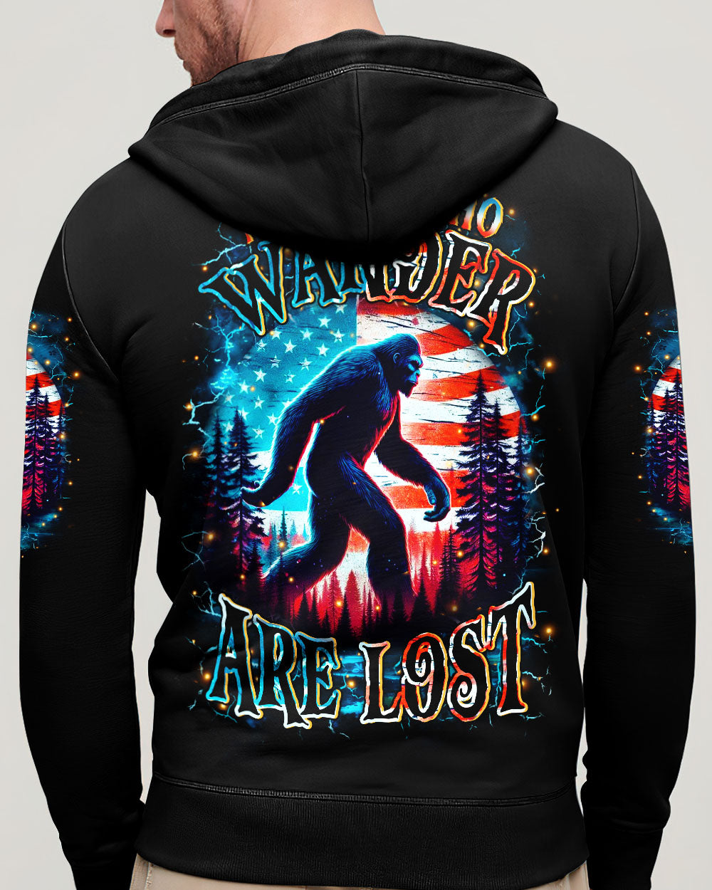 NOT ALL WHO WANDER ARE LOST BIGFOOT ALL OVER PRINT - YHHN2910251