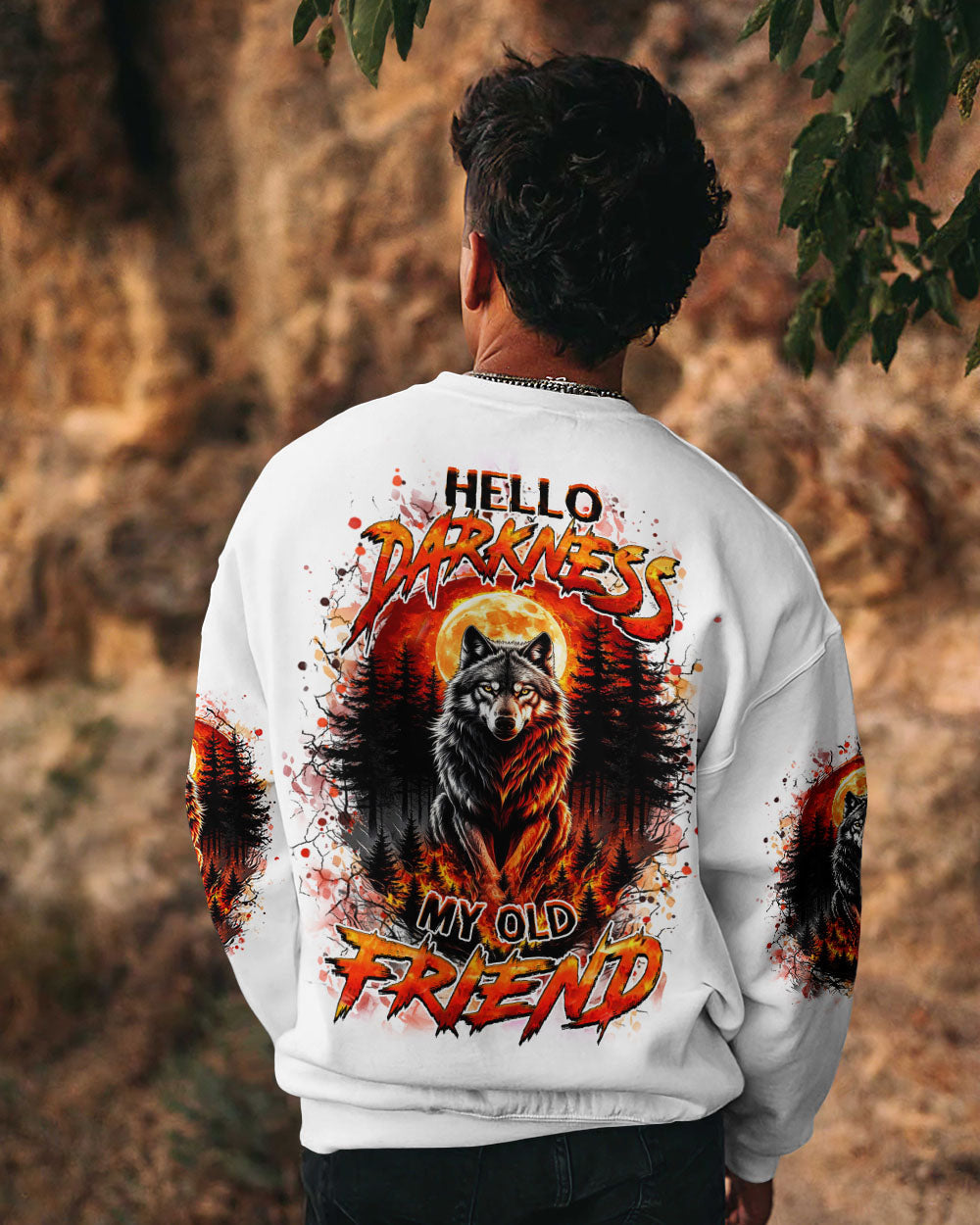 HELLO DARKNESS MY OLD FRIEND WOLF ALL OVER PRINT - YHHN3010252