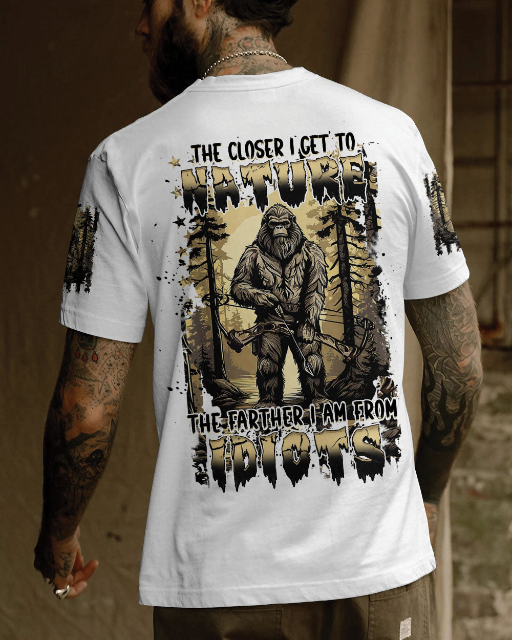 THE CLOSER I GET TO NATURE BIGFOOT ALL OVER PRINT - YHHN3103252