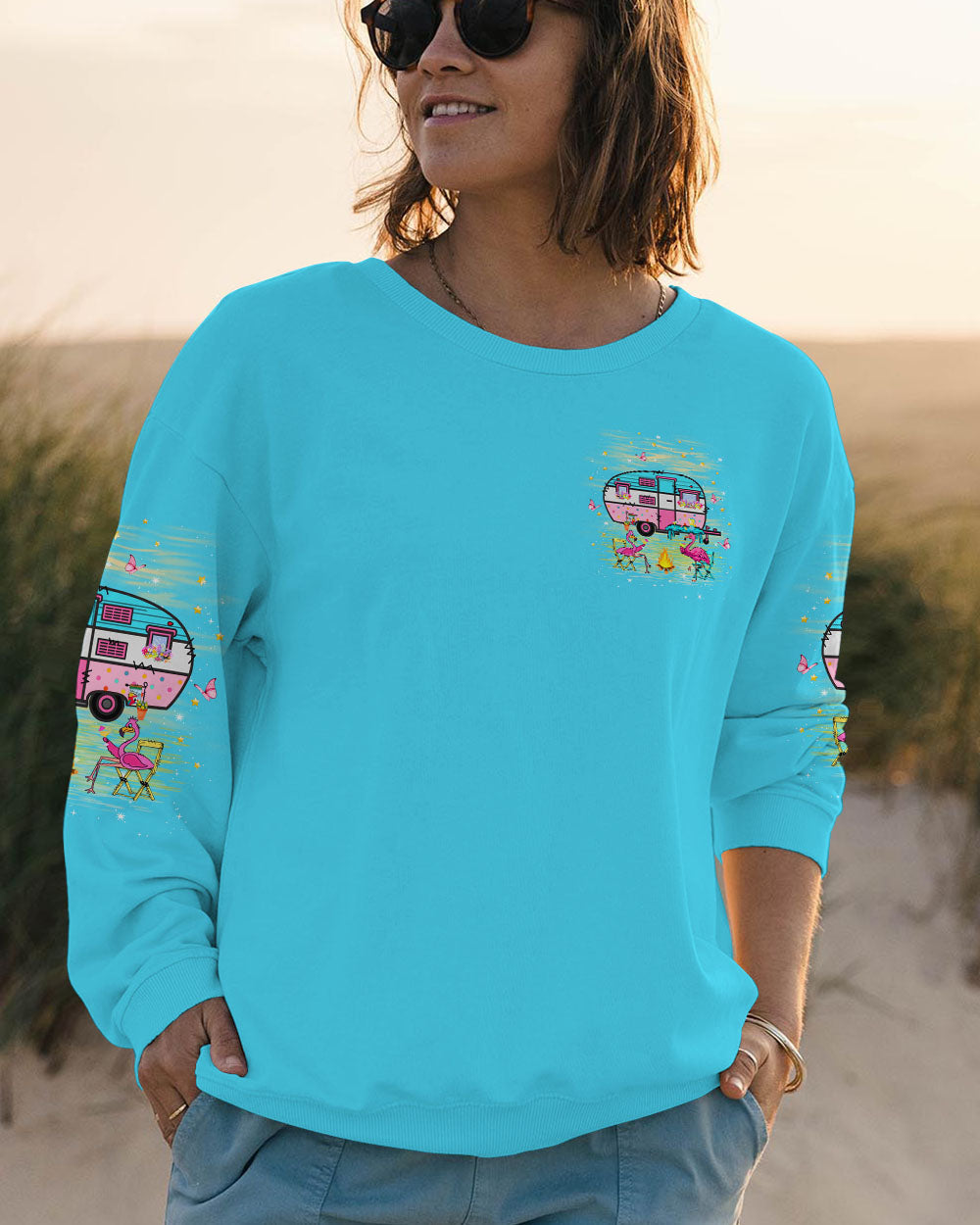 NEVER TAKE CAMPING ADVICE FROM ME FLAMINGO ALL OVER PRINT - YHKD2005244