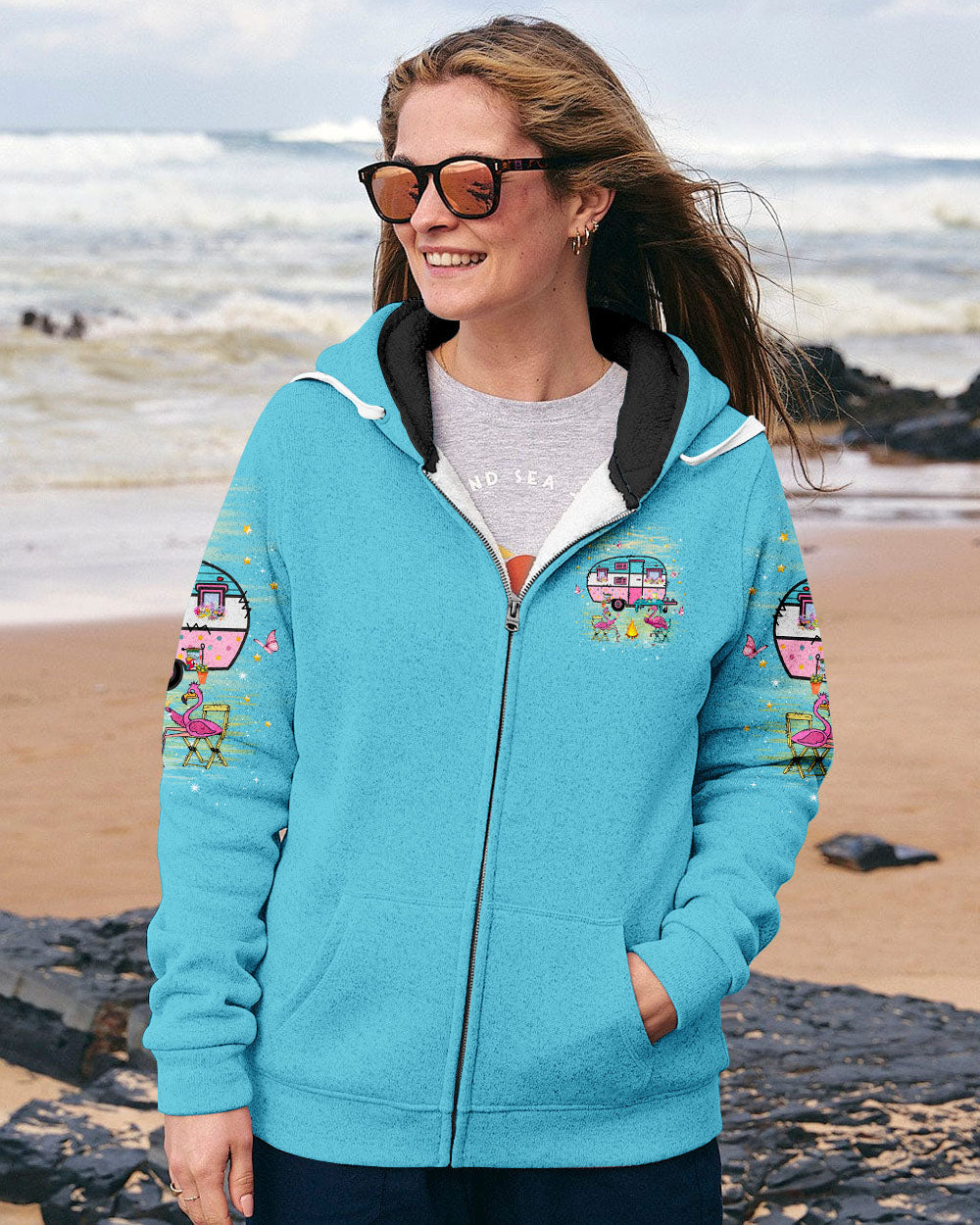 NEVER TAKE CAMPING ADVICE FROM ME FLAMINGO ALL OVER PRINT - YHKD2005244