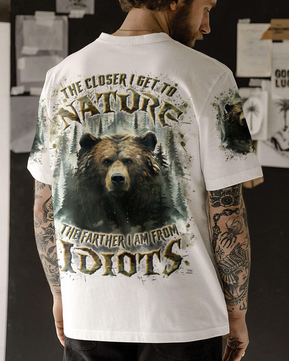 THE CLOSER I GET TO NATURE BEAR ALL OVER PRINT -YHLN0110241