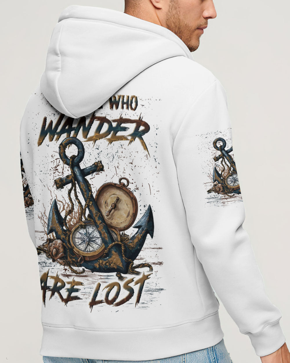 NOT ALL WHO WANDER ARE LOST ANCHOR COMPASS ALL OVER PRINT - YHLN0204251