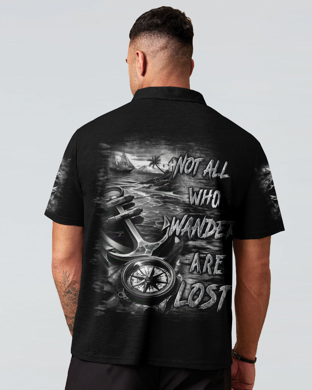 NOT ALL WHO WANDER ARE LOST ANCHOR COMPASS ALL OVER PRINT - YHLN0904252