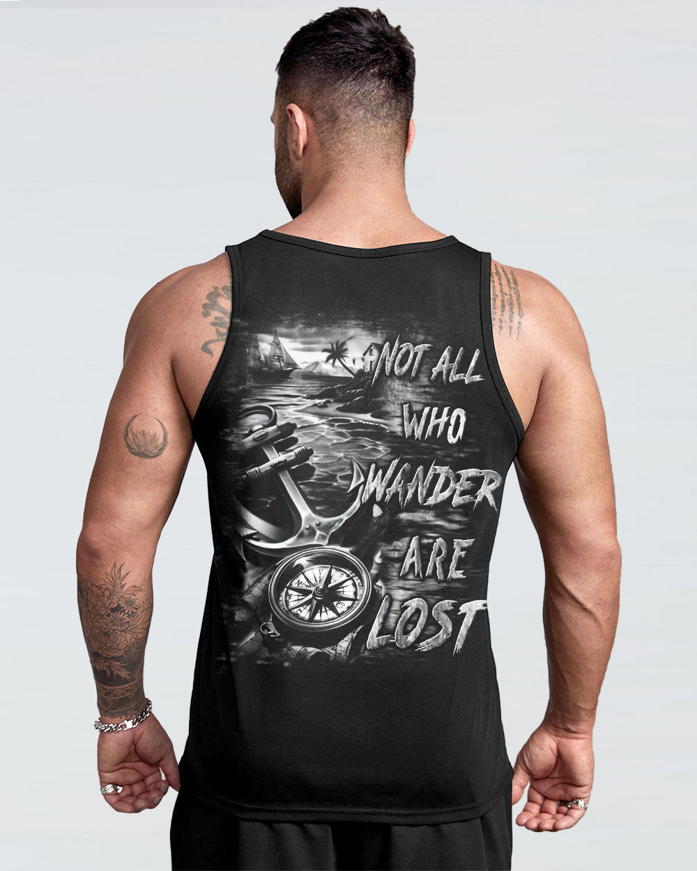 NOT ALL WHO WANDER ARE LOST ANCHOR COMPASS ALL OVER PRINT - YHLN0904252