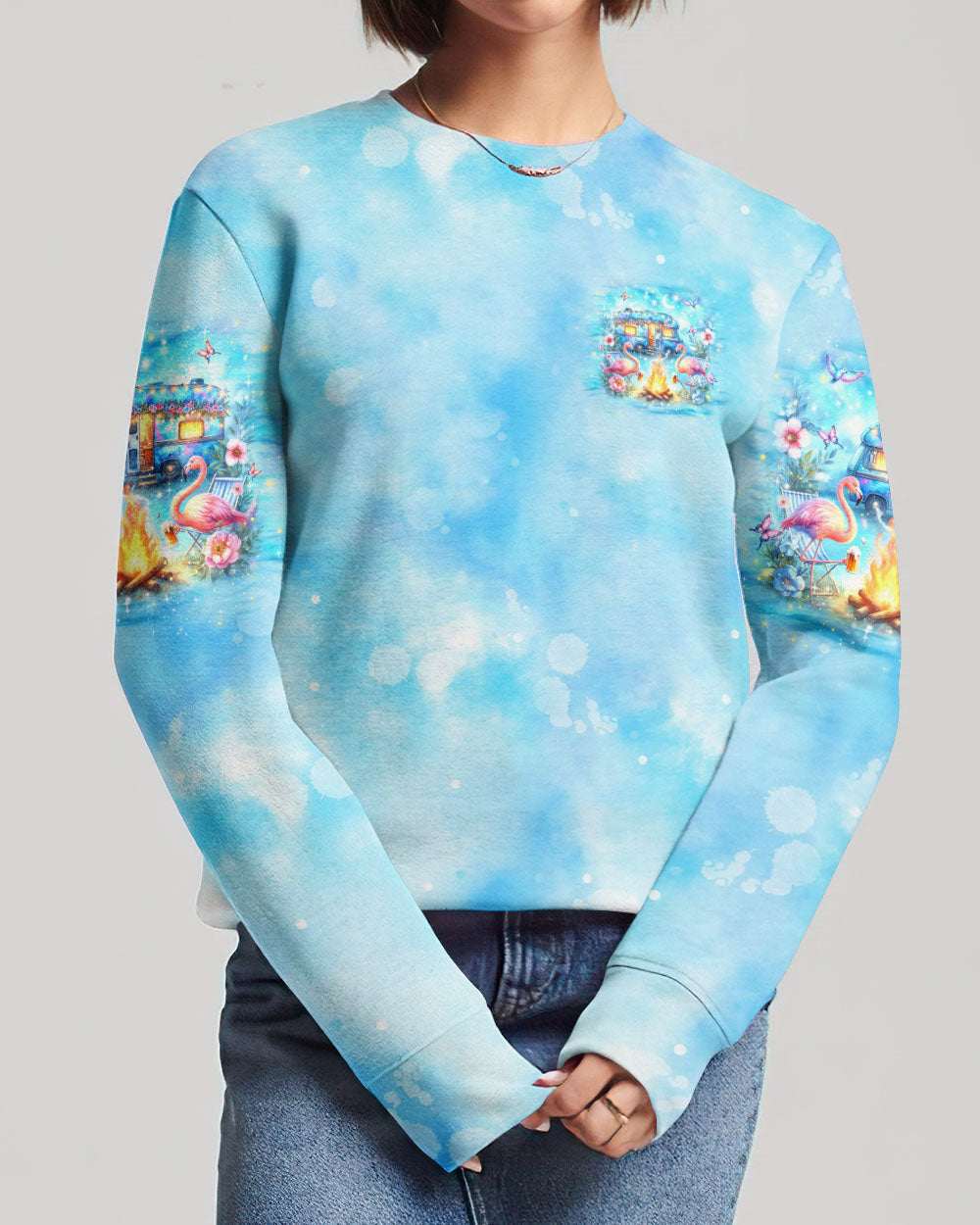 MAKING MEMORIES ONE CAMPFIRE AT A TIME FLAMINGO ALL OVER PRINT - YHLN1005243