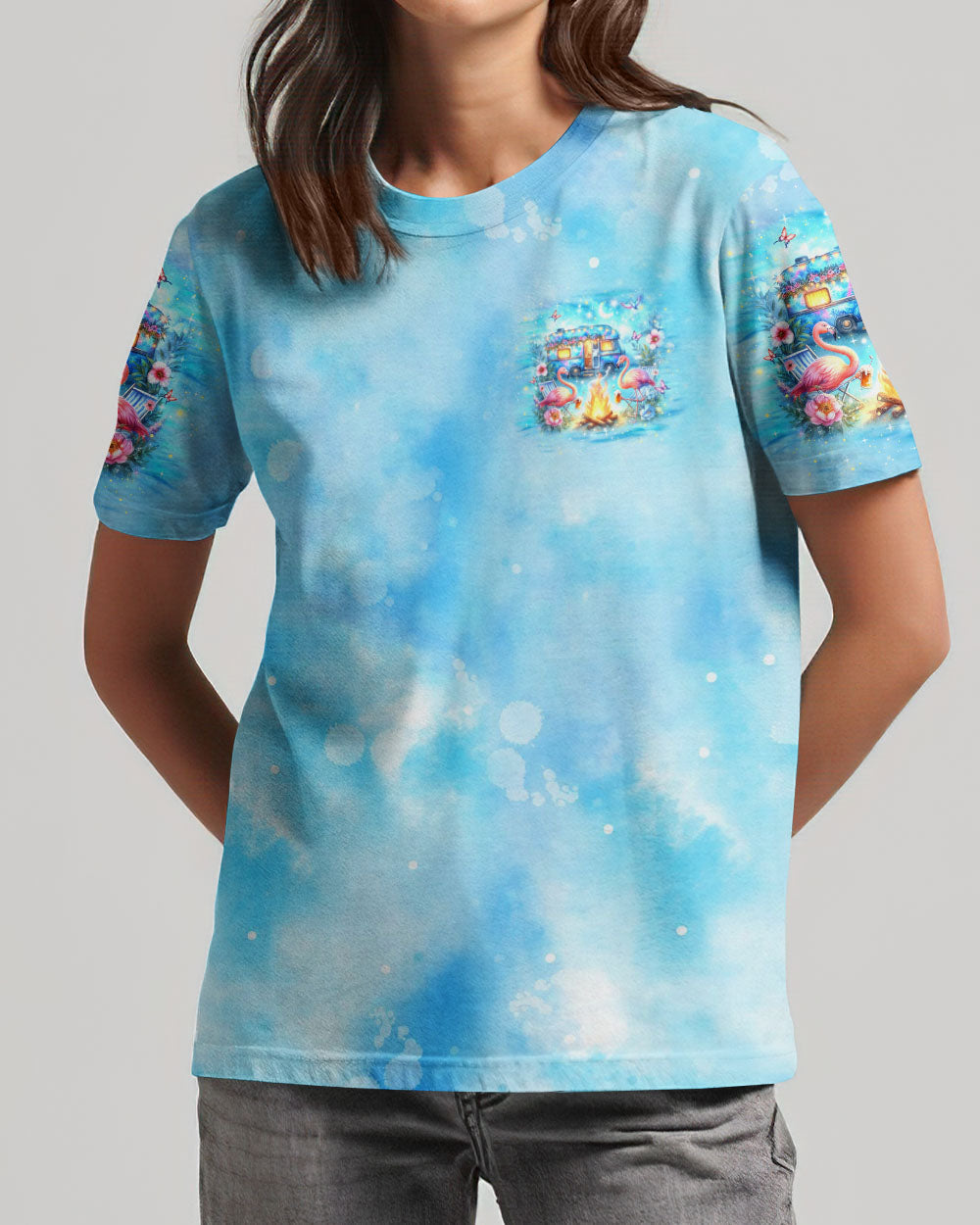 MAKING MEMORIES ONE CAMPFIRE AT A TIME FLAMINGO ALL OVER PRINT - YHLN1005243