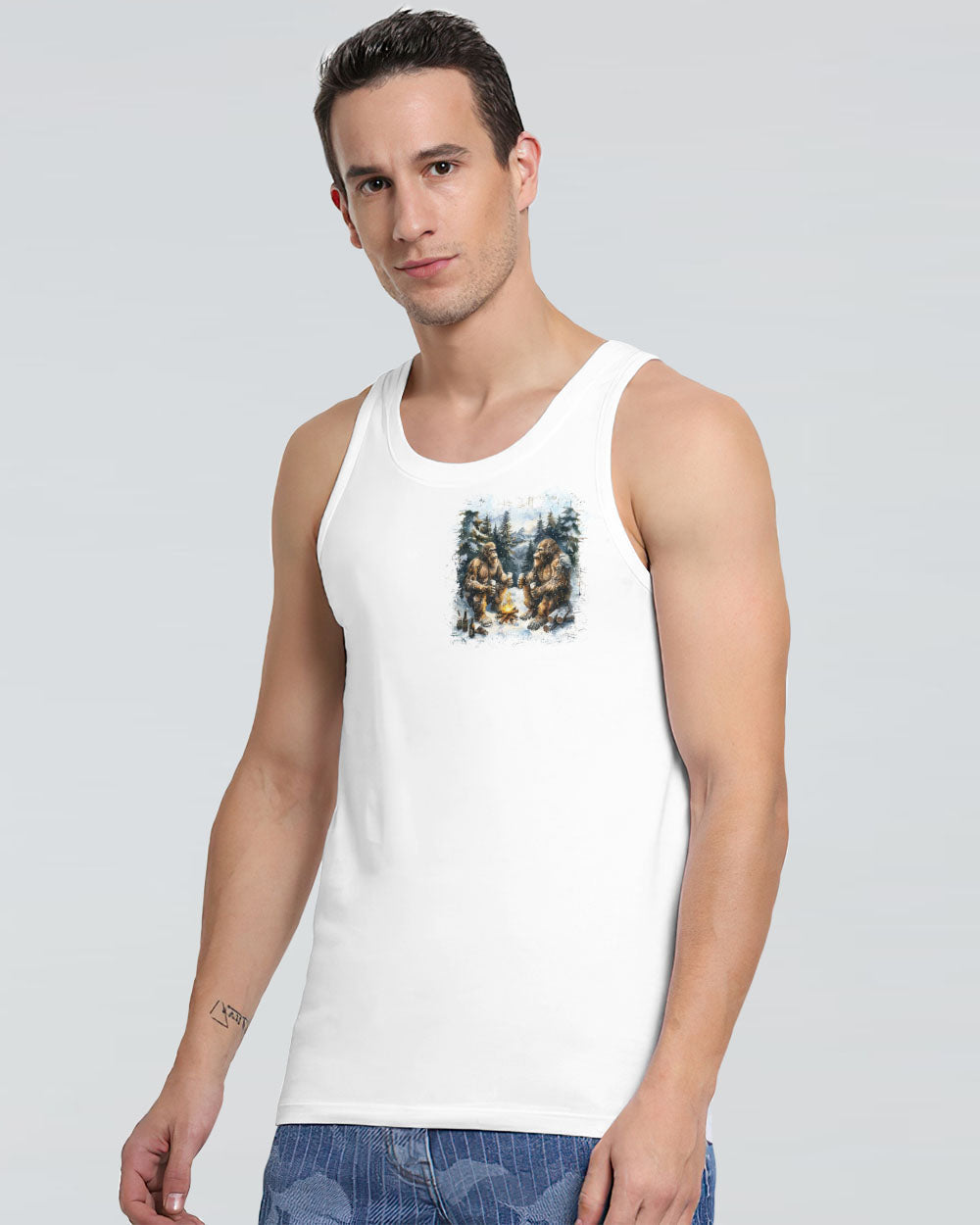 LIFE IS BETTER WITH A BEER AND A CAMPFIRE BIGFOOT ALL OVER PRINT - YHLN1010241