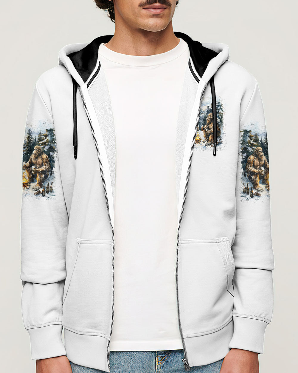 LIFE IS BETTER WITH A BEER AND A CAMPFIRE BIGFOOT ALL OVER PRINT - YHLN1010241