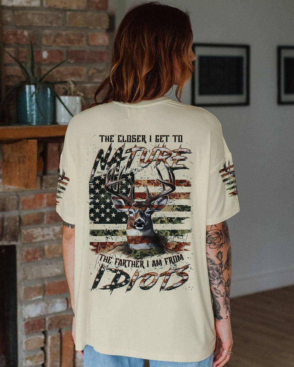 THE CLOSER I GET TO NATURE DEER ALL OVER PRINT - YHLN1102254