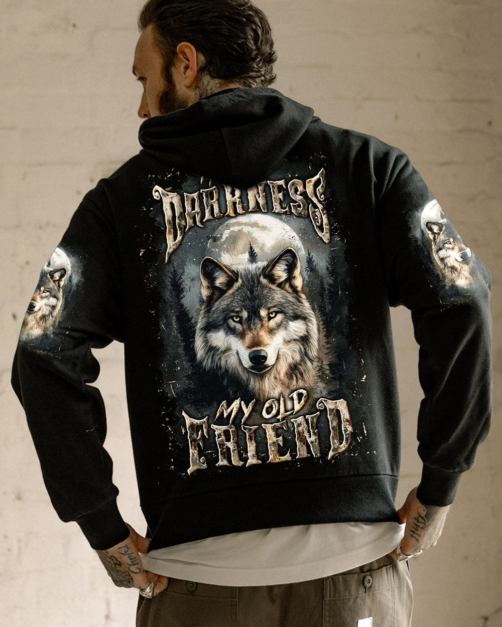 HELLO DARKNESS MY OLD FRIEND WOLF ALL OVER PRINT - YHLN1615252
