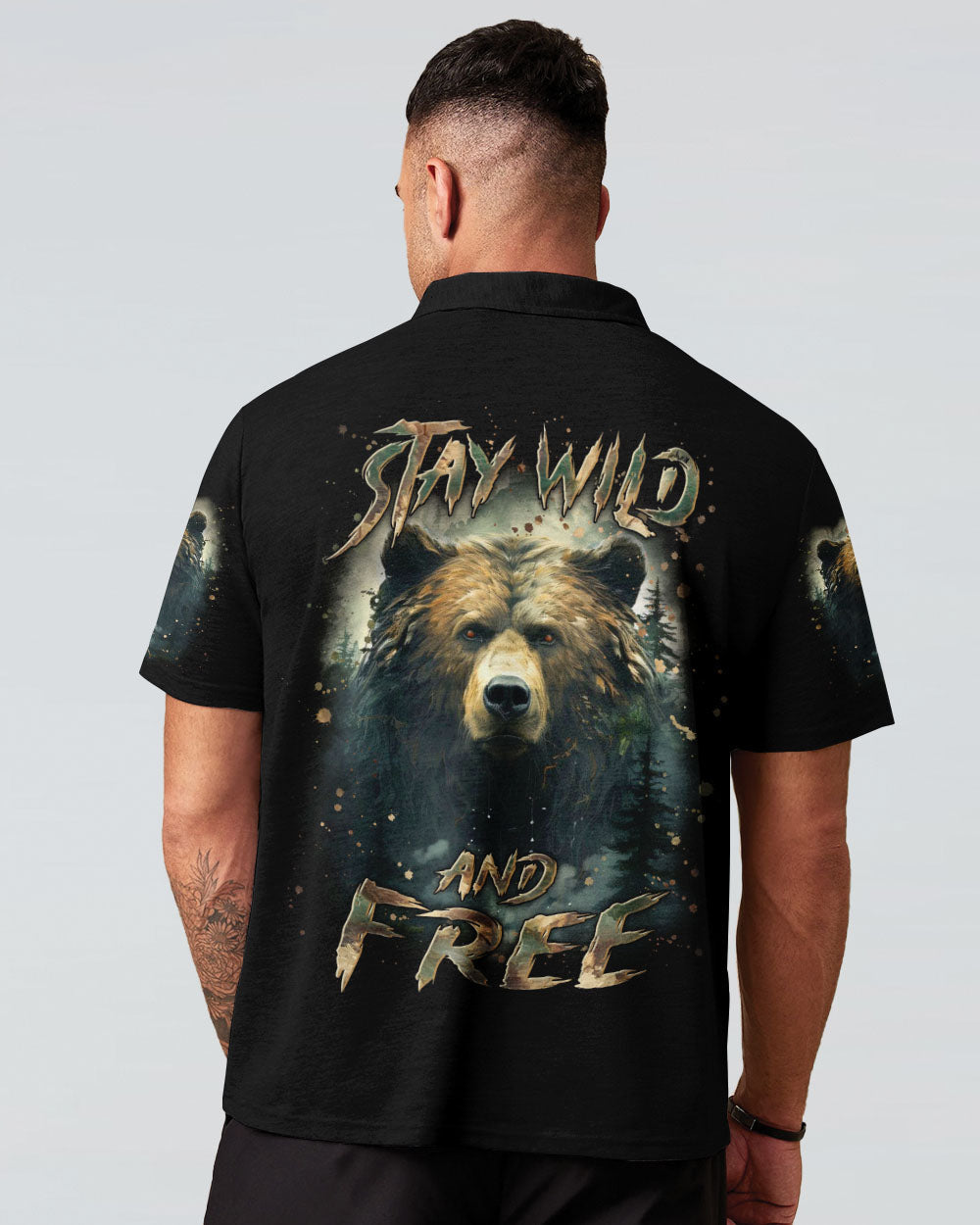 STAY WILD AND FREE BEAR ALL OVER PRINT - YHLN1701254