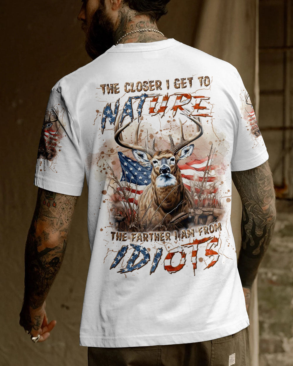 THE CLOSER I GET TO NATURE DEER HUNTING ALL OVER PRINT - YHLN1707242