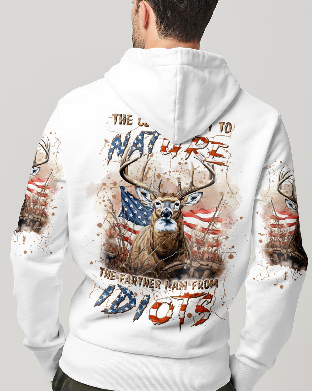 THE CLOSER I GET TO NATURE DEER HUNTING ALL OVER PRINT - YHLN1707242