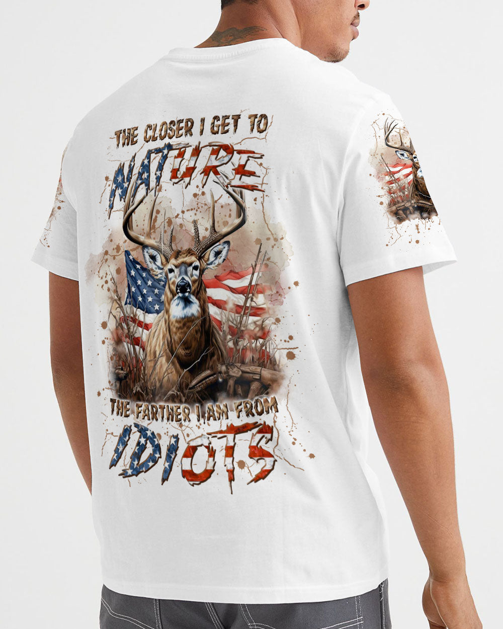 THE CLOSER I GET TO NATURE DEER HUNTING ALL OVER PRINT - YHLN1707242