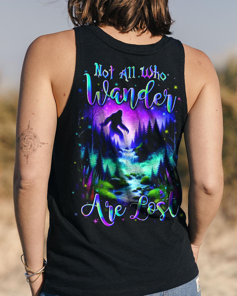 NOT ALL WHO WANDER ARE LOST BIGFOOT COLORFUL ALL OVER PRINT - YHLN2003253