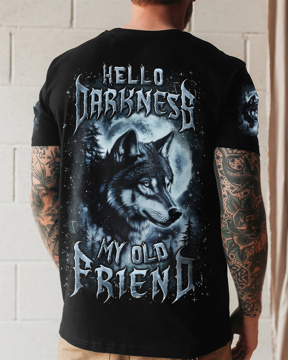 HELLO DARKNESS MY OLD FRIEND WOLF ALL OVER PRINT - YHLN2312252